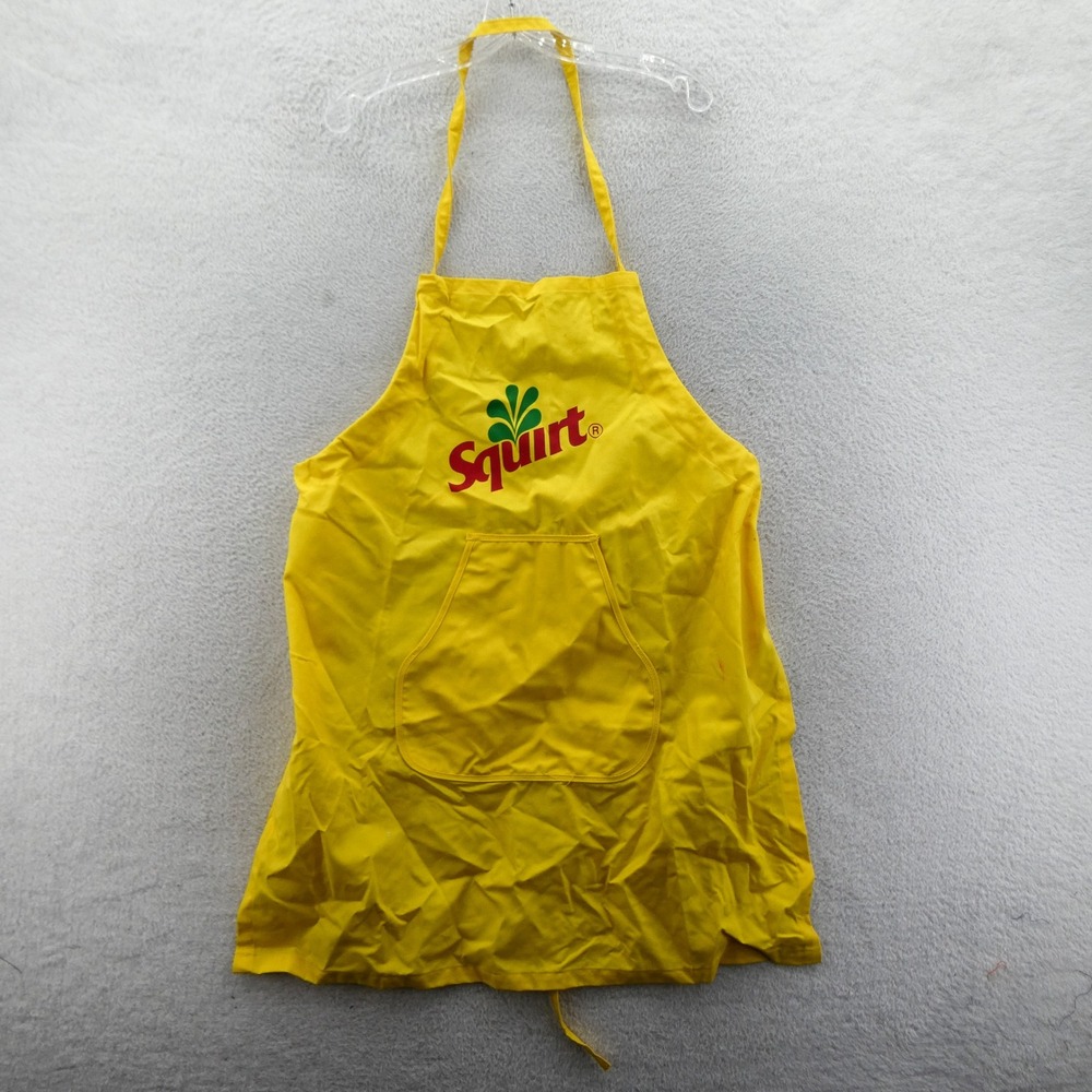 Union Made Apron One Size Squirt Soda Advertising Yellow Vintage 1980s Rare